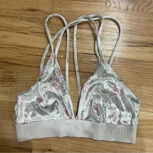 PINK Victoria’s Secret White Velvet Bra Size XS